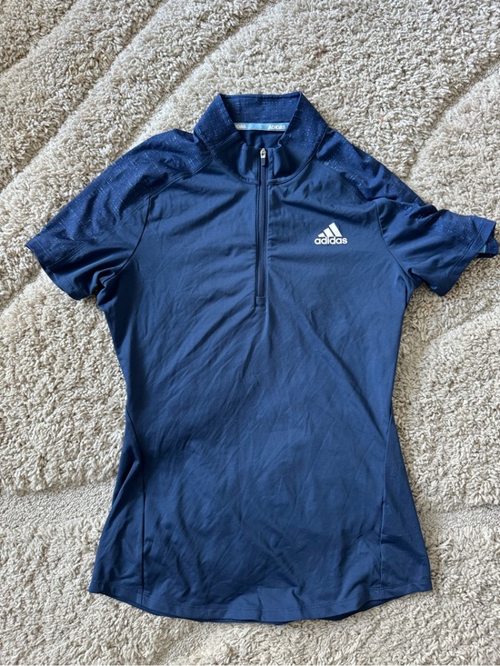 Adidas Women's Navy Short-Sleeve Golf Shirt Cisco Sponsor Size Small